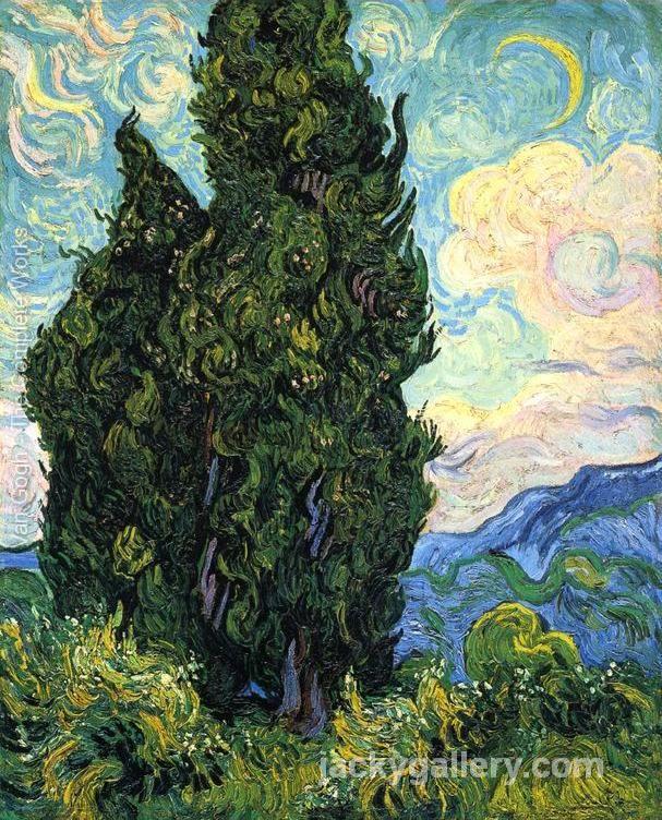 Cypresses, Van Gogh painting